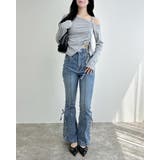 センターシームレースアップフレアデニムパンツ | INGNI | 詳細画像3