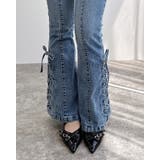 センターシームレースアップフレアデニムパンツ | INGNI | 詳細画像7