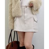 アイボリー | スエードカーゴミニスカート | INGNI 