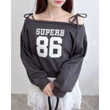 オフショル肩リボンナンバリング裏毛トップス | INGNI | 詳細画像1