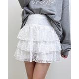オフホワイト | レースフリルミニスカパン | INGNI