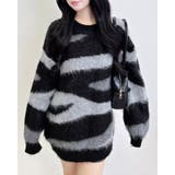 クロ/グレー | 7Gマーブル柄シャギーニット | INGNI 