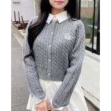 12G シャツレイヤード風ケーブルニット | INGNI  | 詳細画像1 