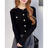 クロ | 12G金釦ケーブルニットカーディガン | INGNI 