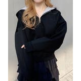 クロ/グレー | ダンボールハーフZIP胸ロゴパーカー | INGNI 