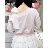 裏毛肩リボン胸ロゴワンショルTOPs | INGNI  | 詳細画像4 