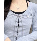 キャミレイヤード風リブレースアップTOPs | INGNI  | 詳細画像6 