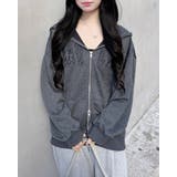 ムラ染め貼付ロゴZIPパーカー | INGNI  | 詳細画像10 