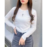 装飾クロス付サイドギャザーリブロンT | INGNI | 詳細画像1