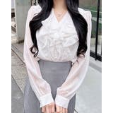 オフホワイト | 装飾釦ラメシアーフリルBL | INGNI 