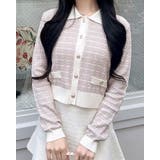 ピンク/オフホワイト | 7G衿付ツイードバイカラーニットCD | INGNI 