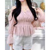 ピンク | チュールオフショルブラウス | INGNI 