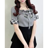 アカバンダナ | 12Gチェックシャツレイヤード風半袖ニット | INGNI
