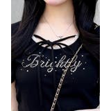 リボン付レース出しラインストーンロゴTOPs | INGNI  | 詳細画像6 