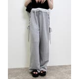 グレー | サイドレースアップ裏毛パンツ | INGNI