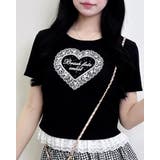 クロ | レースハートロゴ裾レース出しリブTOPs | INGNI