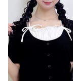 クロ | キャミレイヤード風ダブルリボンレースリブTOPs | INGNI