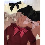 12G肩フリルBACKリボンニット