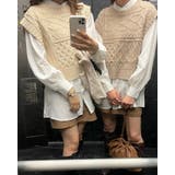 ベージュ | パッチワークケーブルベスト+SH SET | INGNI 
