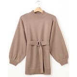 モカ | 12Gミラノリブサッシュ付モックネックチュニックニット | INGNI 