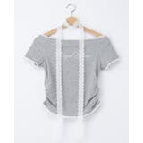 グレー | レースチョーカー付リブトップス | INGNI