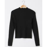 クロ | ラメボトルネック袖金釦ニット | INGNI