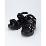 クロ | 厚底ビジューバックルサンダル | INGNI 