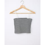 ボーダー | ダブルストラップベアリブキャミ | INGNI 