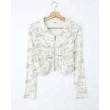 オフホワイト | ムラ染め衿ZIPトップス | INGNI