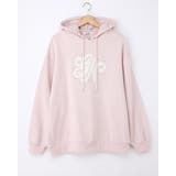 ライトピンク/オフホワイト | キルティングロゴ裏毛パーカー | INGNI 