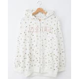 オフホワイト/ピンク | 花柄胸ロゴ裏毛ZIPパーカー | INGNI 