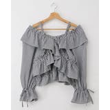 クロ/ギンガム | クロスフリルオフショルBL | INGNI 