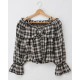 BIGリボンチェック柄オフショルブラウス | INGNI  | 詳細画像1 