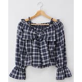 コン/チェック | BIGリボンチェック柄オフショルブラウス | INGNI 