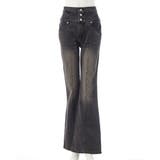 グレー | 前釦フレアデニムパンツ | INGNI