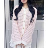 ピンク/オフホワイト | 5Gラメツイードニットカーディガン | INGNI 