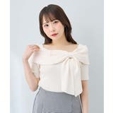12Gリボンオフショル半袖ニット | INGNI | 詳細画像1