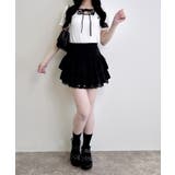 配色パイピングリボンラインストーン飛ばしリブTOPs | INGNI  | 詳細画像6 