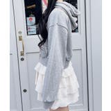 レース付胸ロゴ裏毛ショートZIPパーカー | INGNI  | 詳細画像7 