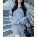 グレー | ケーブルBIGニットパーカー | INGNI 