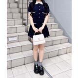 12G配色胸刺繍衿付ニットカーデ+ニットミニスカート/セット | INGNI  | 詳細画像4 