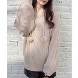 5Gポンポン付ケーブルチュニックニットパーカー | INGNI  | 詳細画像9 