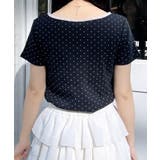 衿レース付フロントギャザーリボンリブTOPs | INGNI  | 詳細画像18 