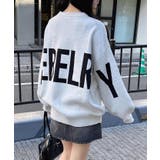 オフホワイト/クロ | 12G BackBIGロゴチュニックニット | INGNI