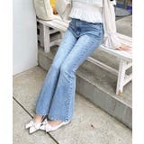 デニム/ブルー | ビジュ付フレアデニムパンツ | INGNI 