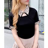 12G チェック衿デコルテオープン半袖ニット | INGNI  | 詳細画像17 