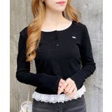 ヘンリーネックレース付プレートロゴ長袖リブトップス | INGNI  | 詳細画像7 