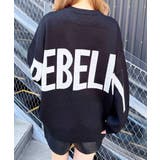 クロ/オフホワイト | 12G BackBIGロゴチュニックニット | INGNI