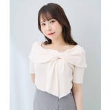 アイボリー | 12Gリボンオフショル半袖ニット | INGNI