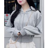 レース付胸ロゴ裏毛ショートZIPパーカー | INGNI  | 詳細画像4 